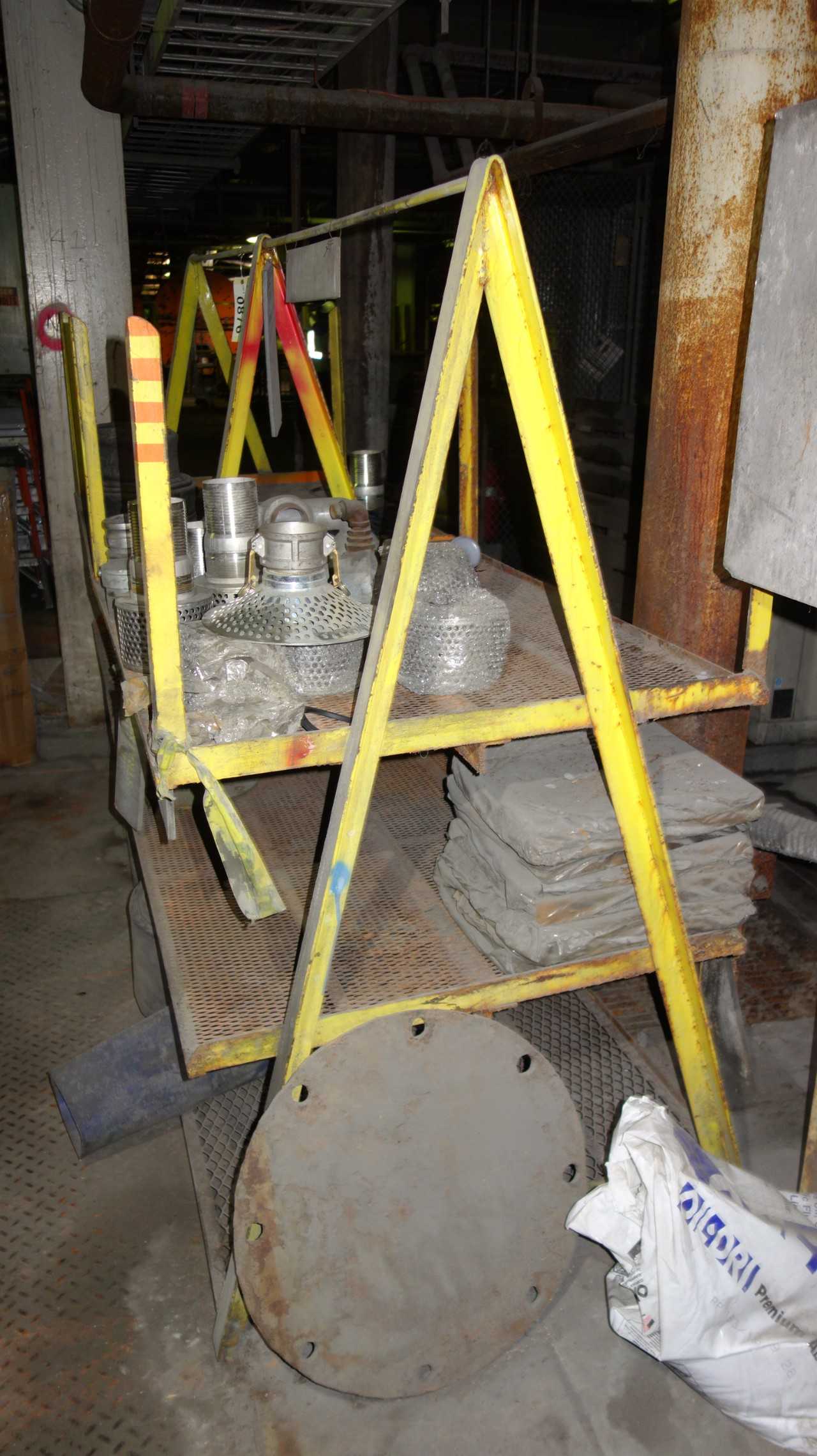 ASSORTED FITTINGS AND HOSE WITH STEEL SHELVING - MISCELLANEOUS