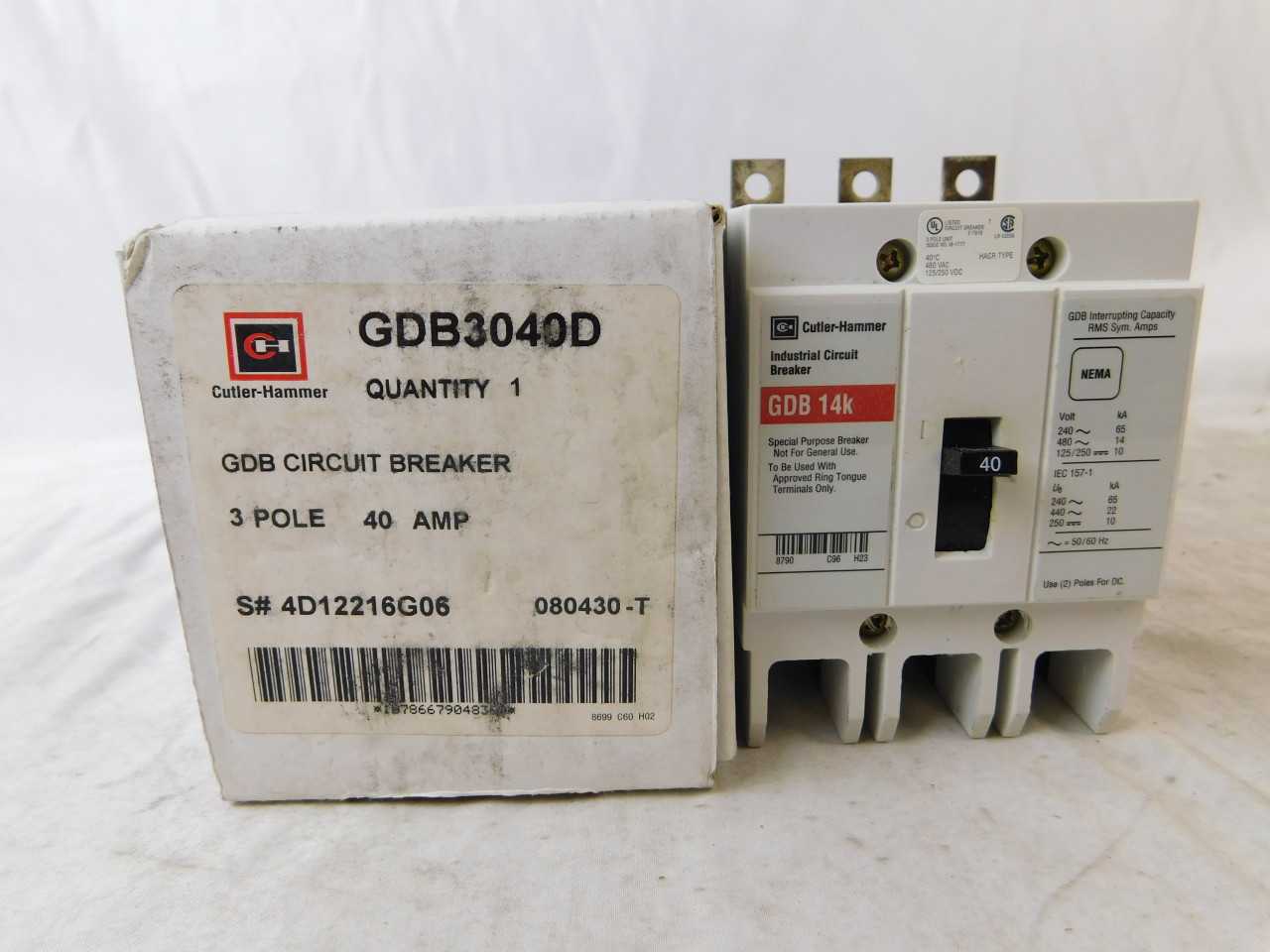 Quantity of 6x GDB3040D MCCB/Molded Case Circuit Breakers - CIRCUIT BREAKERS Quantity of 6x GDB3040D MCCB/Molded Case Circuit Breakers - CIRCUIT BREAKERS