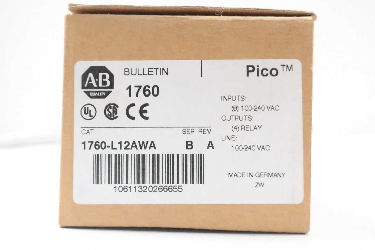NEW ALLEN BRADLEY 1760-L12AWA PICO PLC CONTROLLER 100-240VAC REV A SER B - AUTOMATION & CONTROLS