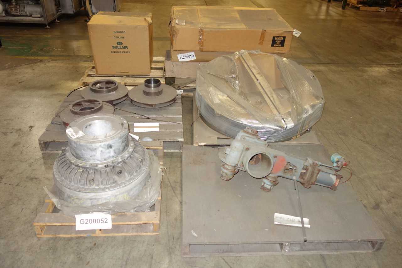 6 PALLETS OF MISCELLANEOUS PROCESS EQUIPMENT, HYDRAULIC COUPLING, IMPELLERS, VALVES, PARTS - VALVES