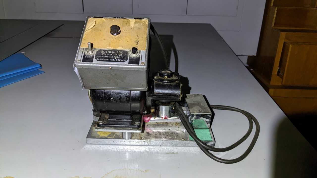 INK RUB TESTER - INDUSTRIAL PARTS