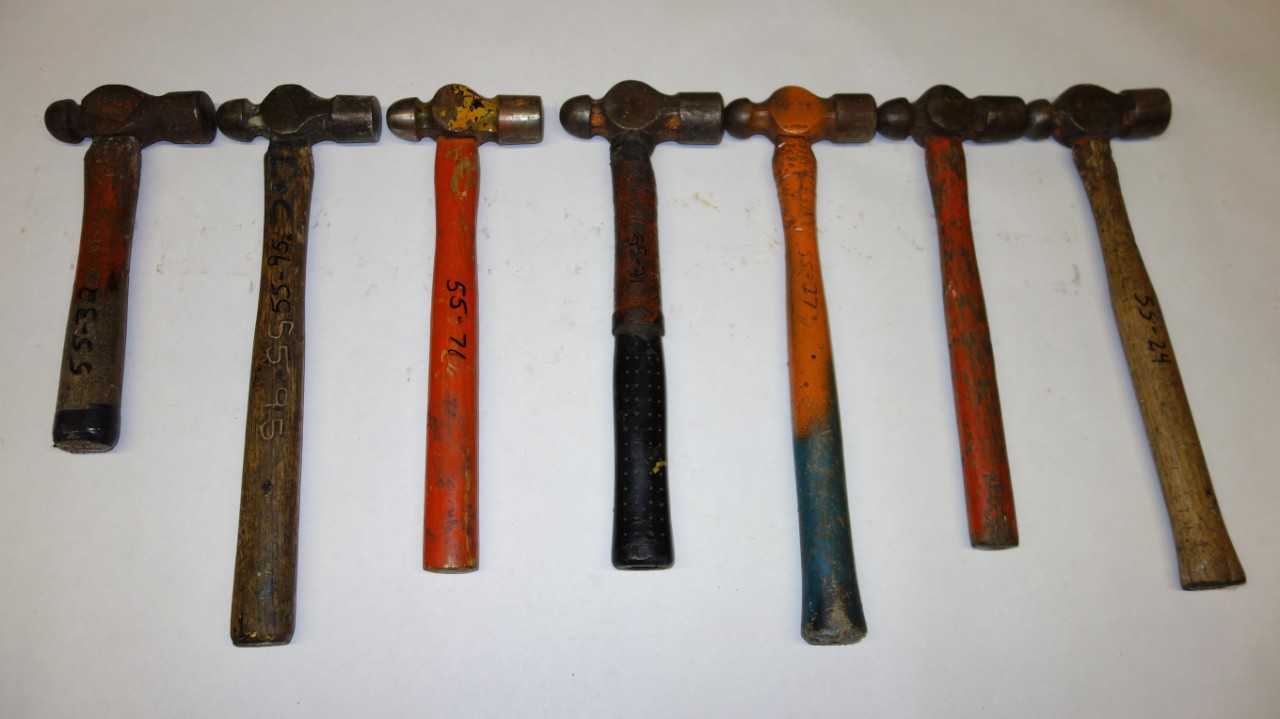 LOT OF 7 ASSORTED BALL PEEN HAMMERS - HAND TOOLS