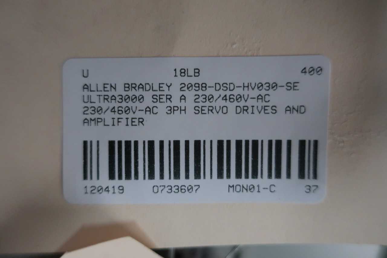 ALLEN BRADLEY 2098-DSD-HV030-SE ULTRA3000 SERVO DRIVE 230/460V-AC - AUTOMATION & CONTROLS