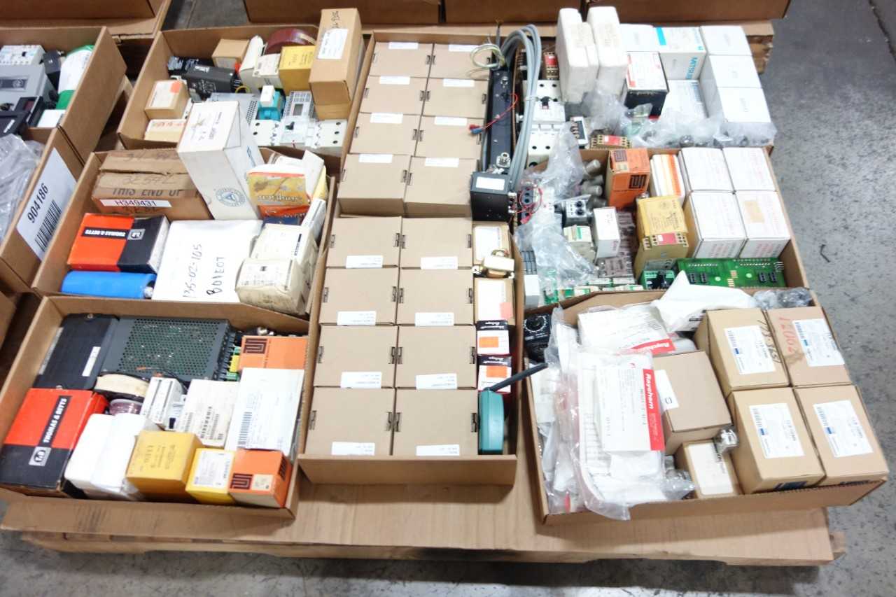 4 PALLETS OF ASSORTED ELECTRICAL COMPONENTS - ELECTRICAL COMPONENTS