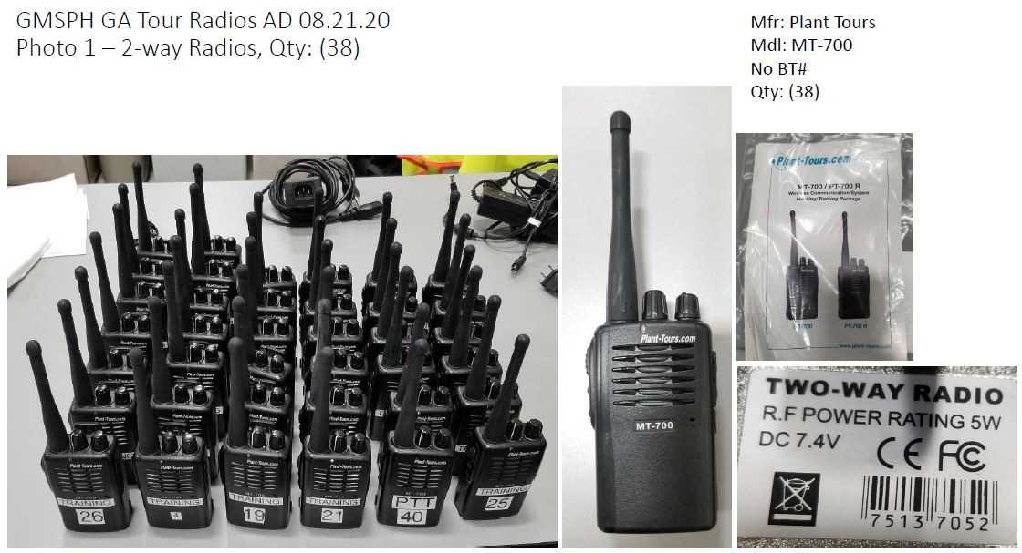 Lot of (38) Plant-Tour Model MT-700 2-Way Radios & Accessories - TELECOMMUNICATION