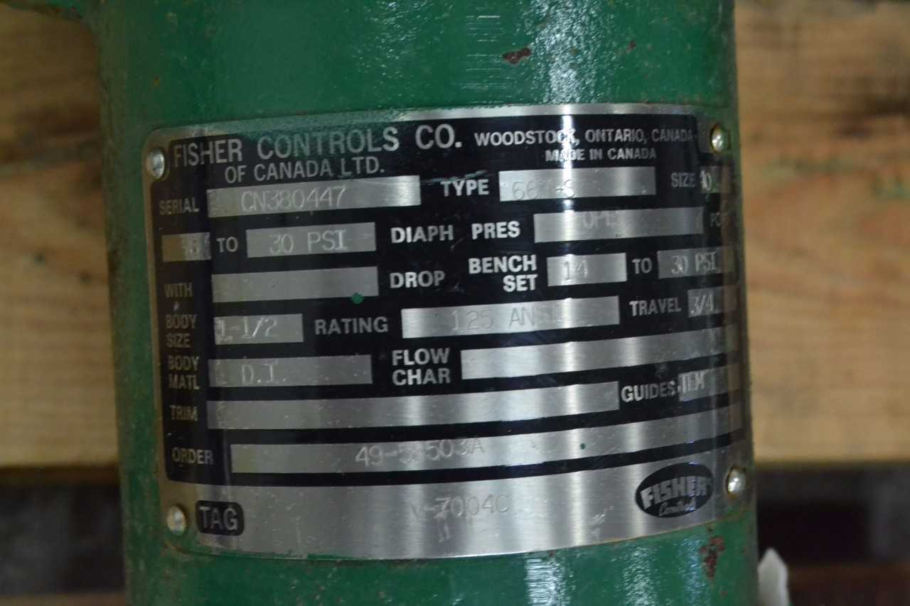 2 FISHER 667-S 1-1/2 IN 125 IRON CONTROL VALVE (BRAMPTON) - MISCELLANEOUS