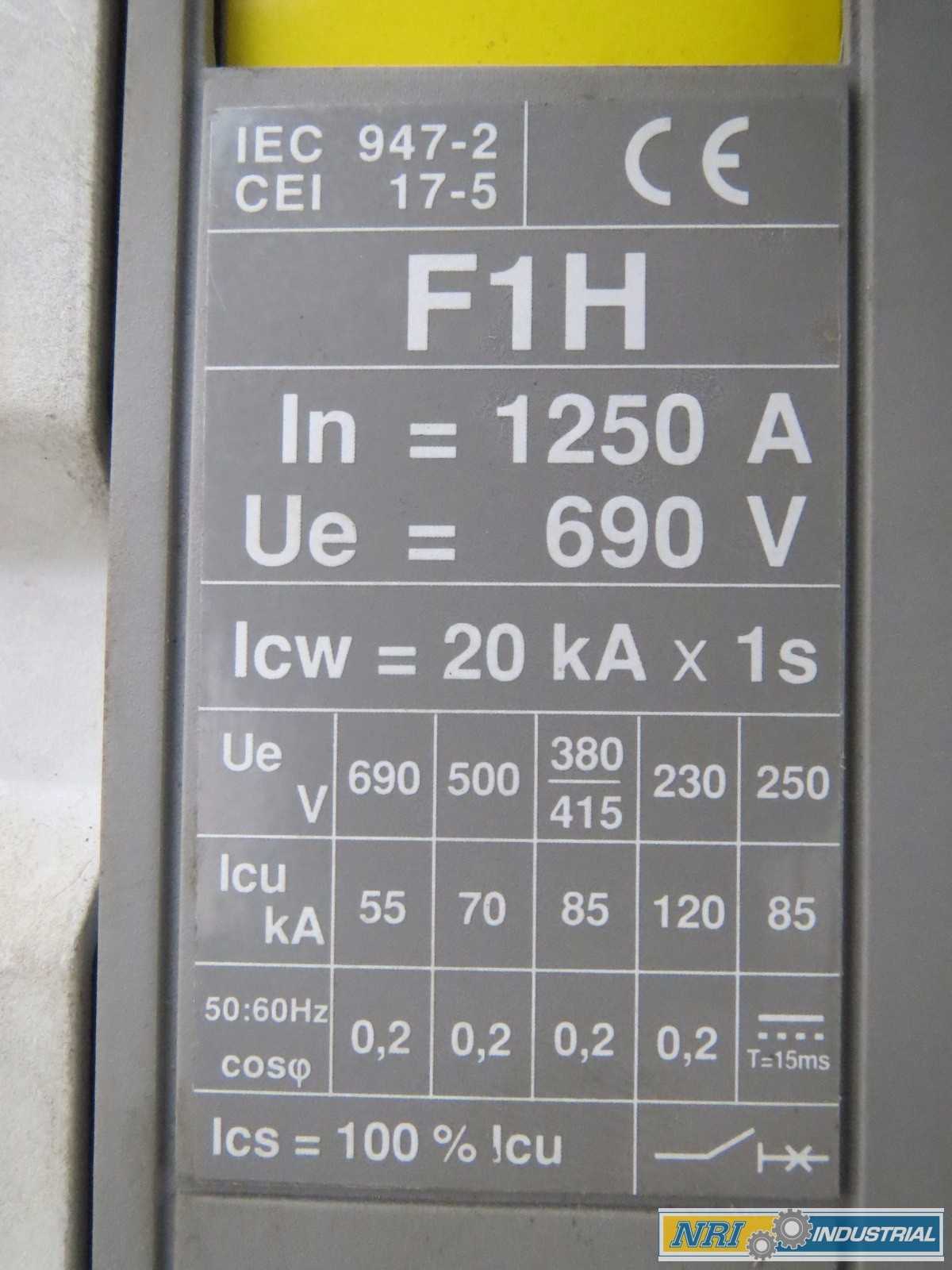 ABB F1H SACE F1 CIRCUIT BREAKER SWITCHGEAR - MISCELLANEOUS