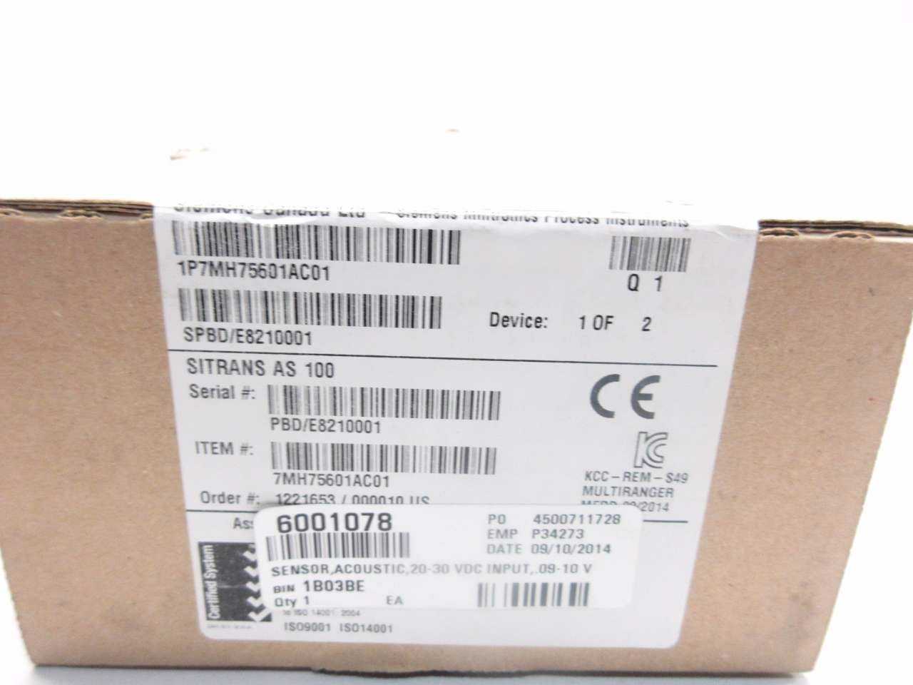 NEW SIEMENS MILLTRONICS MOTION ACOUSTIC SENSOR - MISCELLANEOUS