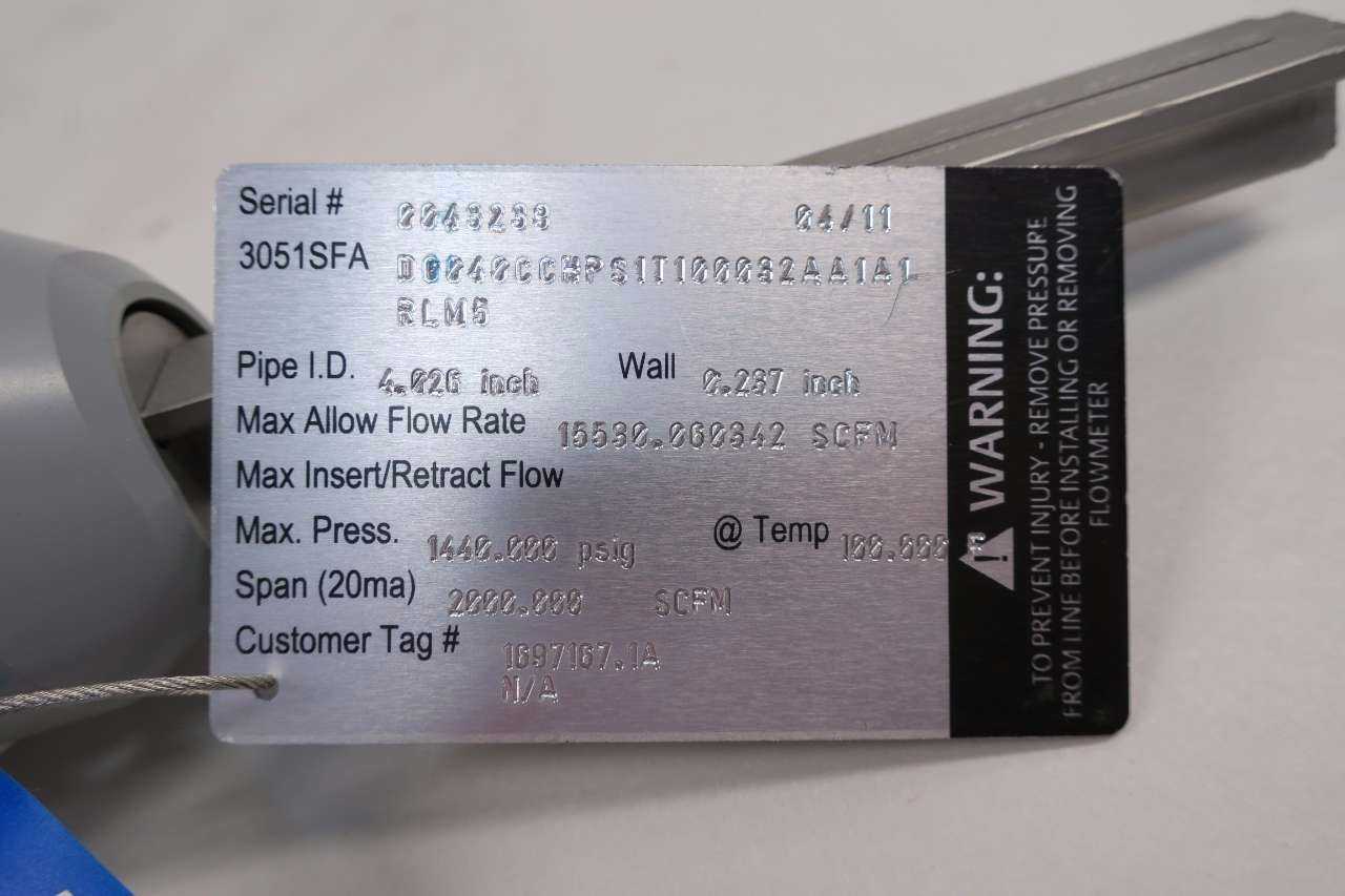 ROSEMOUNT 3051SFADG040 ANNUBAR GAS FLOWMETER - MISCELLANEOUS