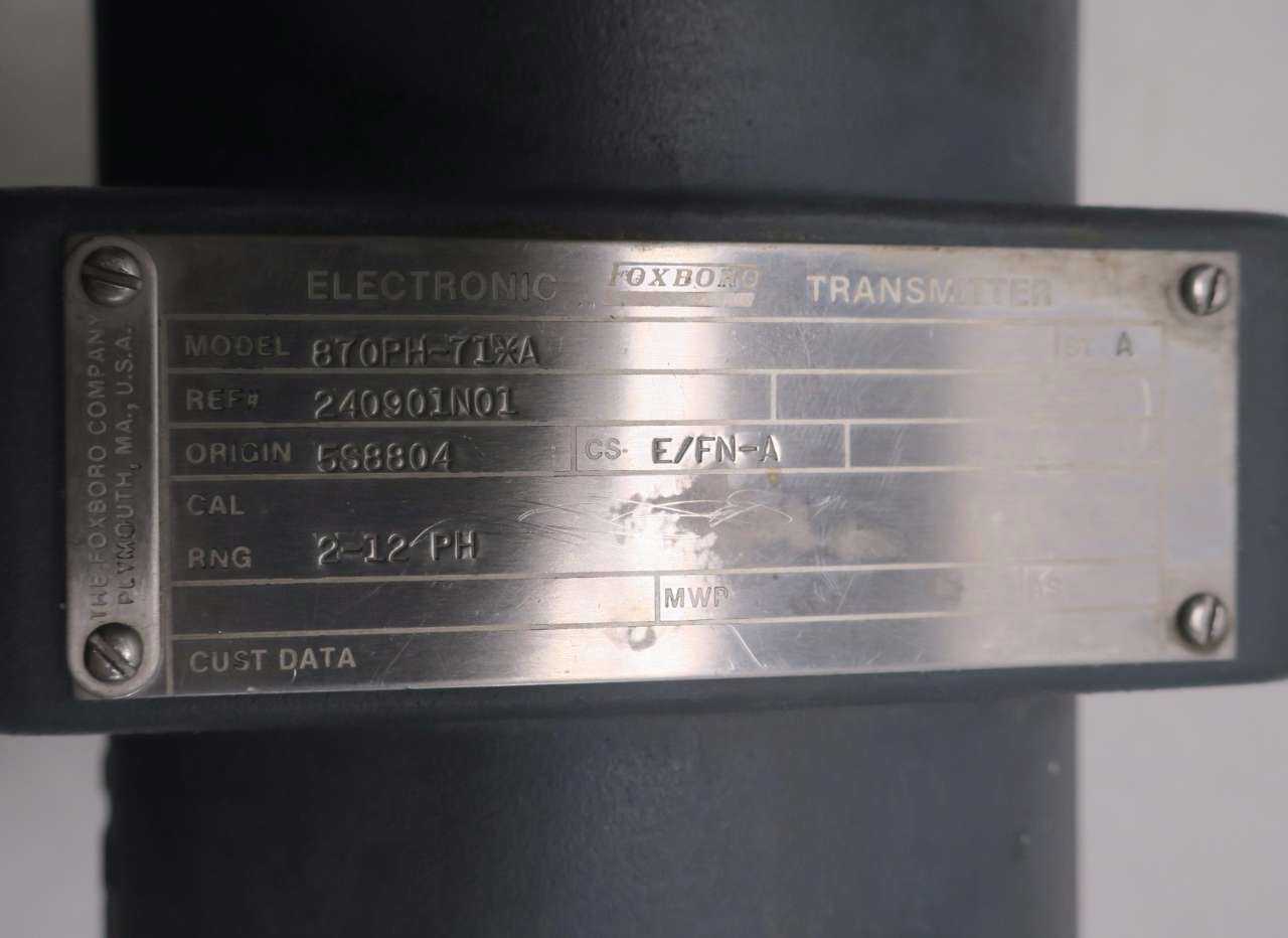FOXBORO 870 PH TRANSMITTER - MISCELLANEOUS