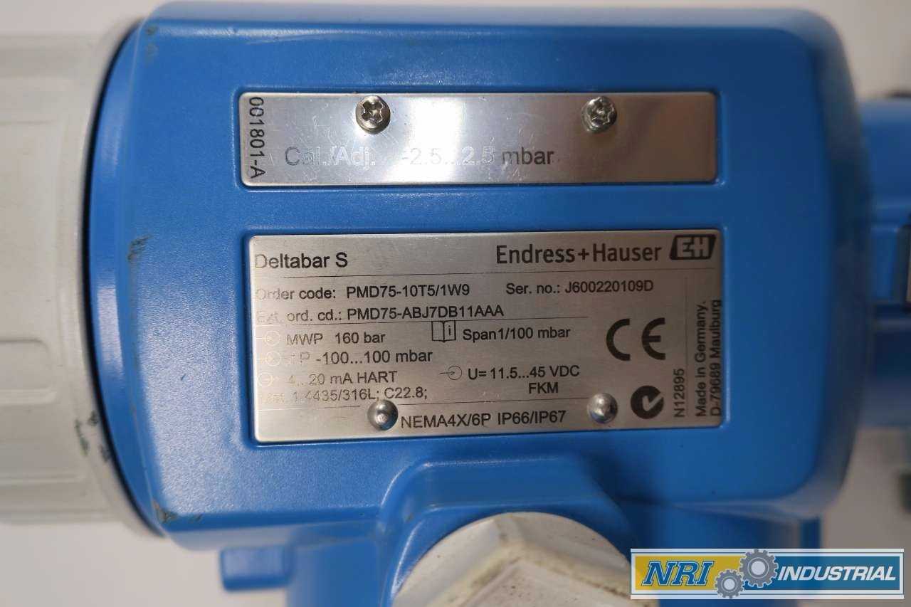 ENDRESS HAUSER PMD75 DELTABAR S PRESSURE TRANSMITTER - MISCELLANEOUS