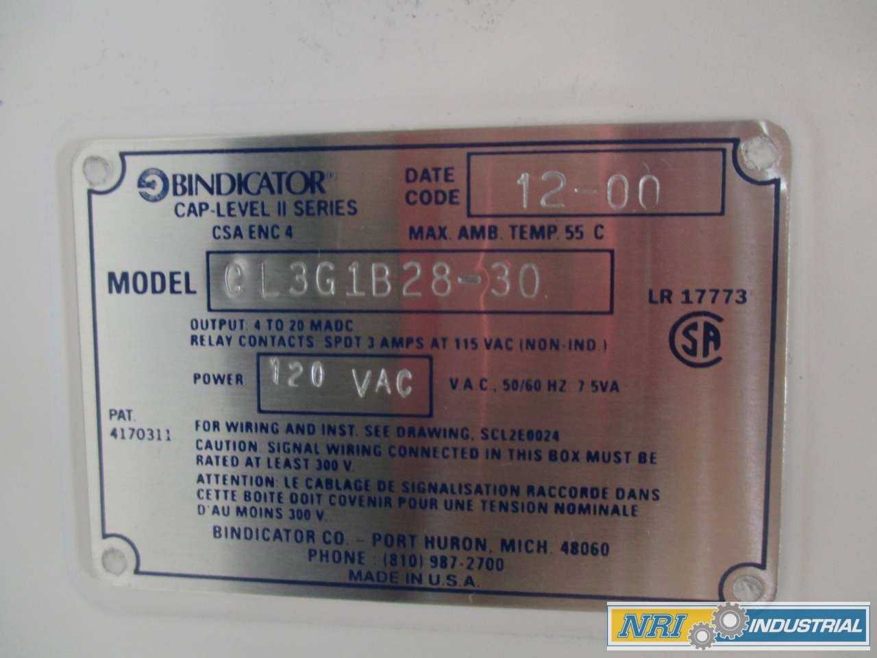 BINDICATOR CL3G1B28-30 CAP-LEVEL II LEVEL PROBE SENSOR - MISCELLANEOUS