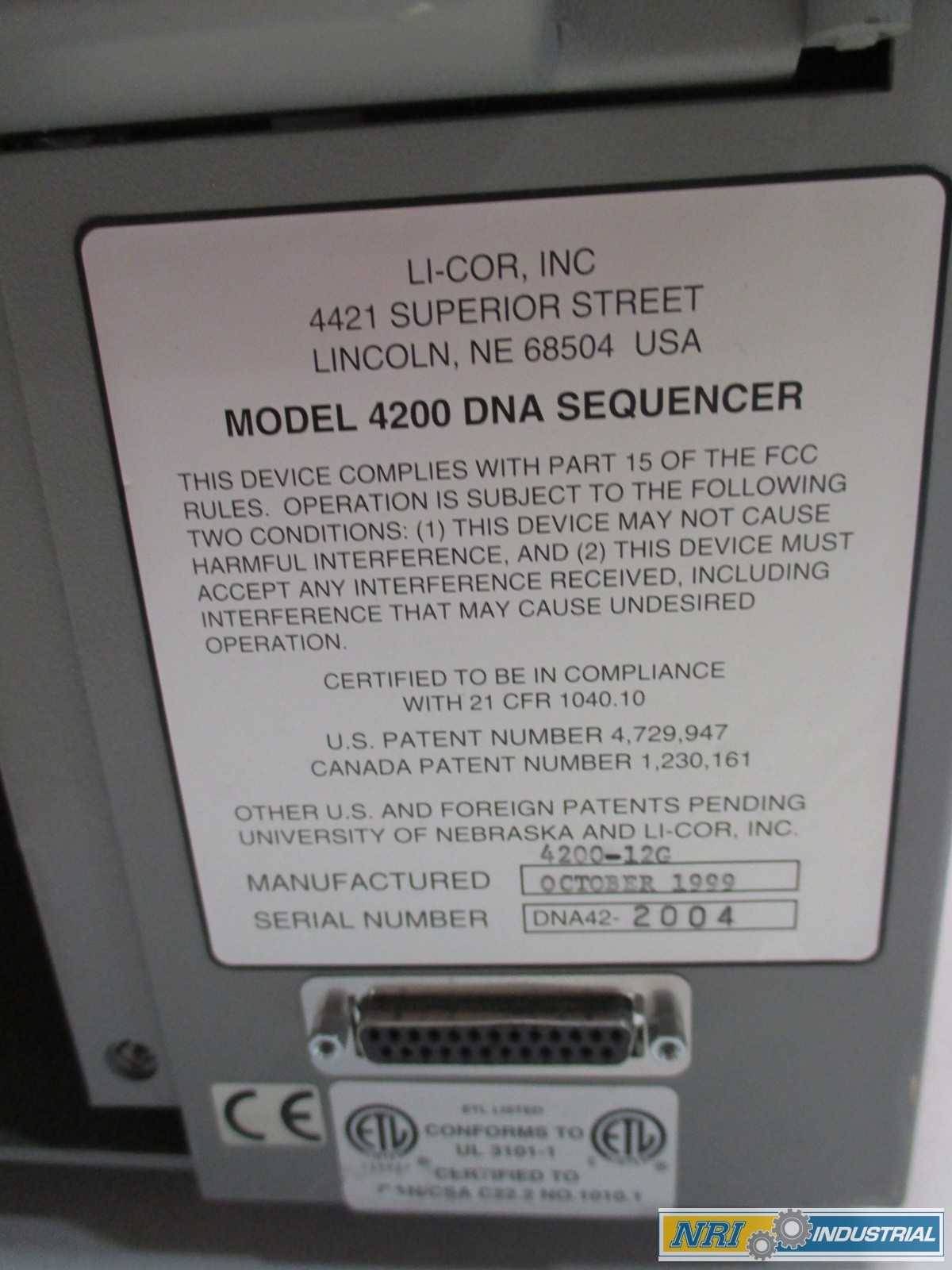 LI-COR 4200 LONG READIR DNA SEQUENCER LAB EQUIPMENT - MISCELLANEOUS