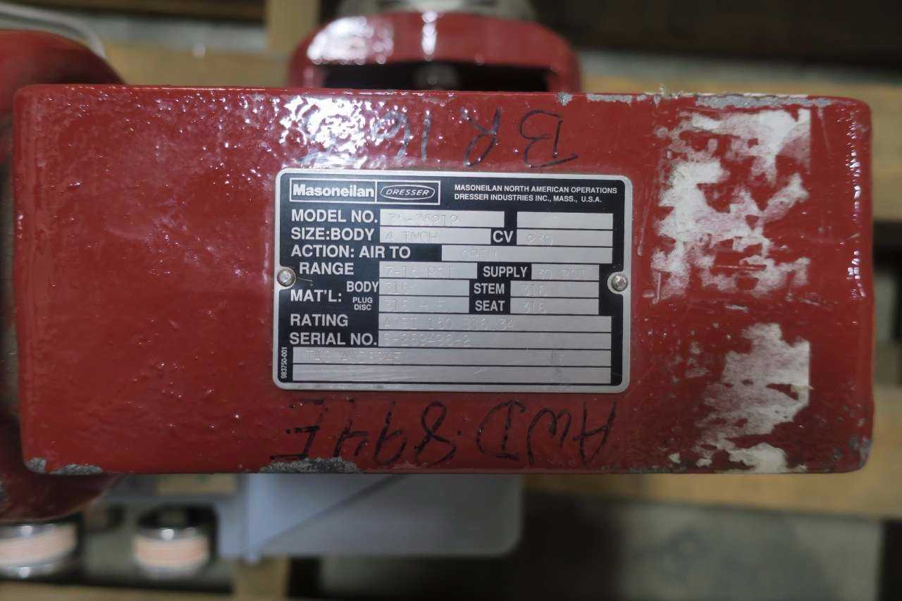 MASONEILAN CAMFLEX II 4 IN STAINLESS CONTROL VALVE - MISCELLANEOUS