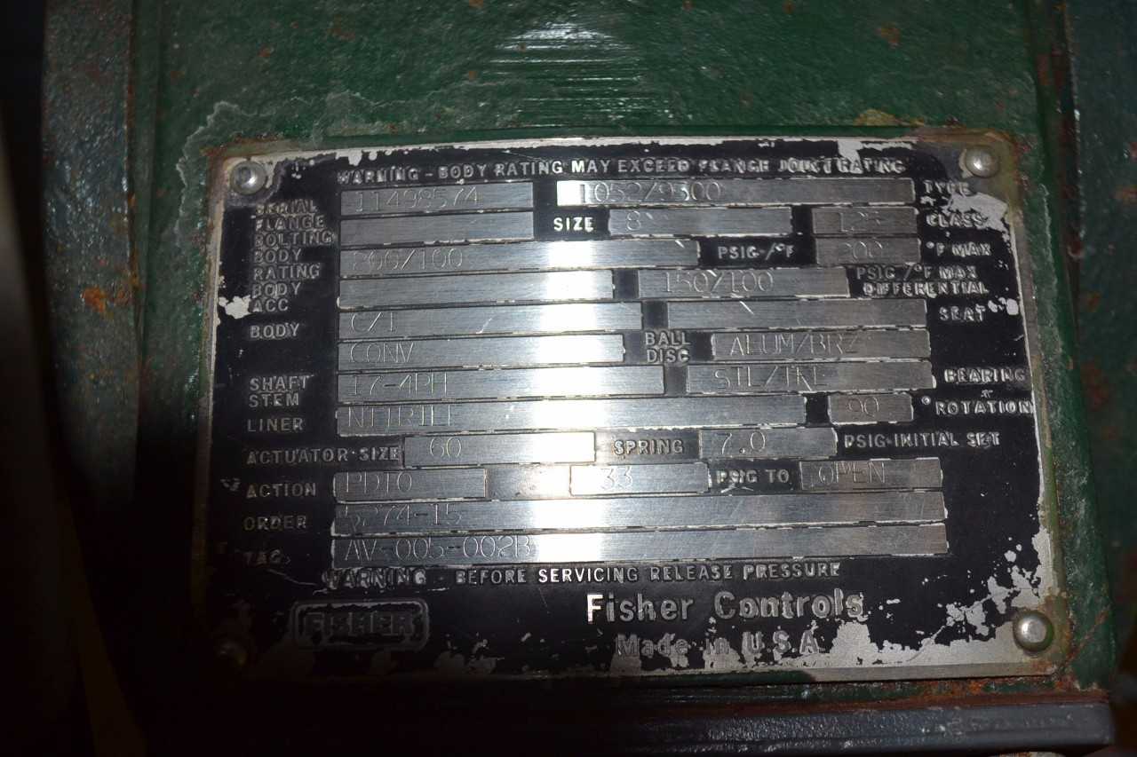 FISHER 1052 DVC6020 VEE DISC 10 IN STAINLESS CONTROL VALVE - MISCELLANEOUS