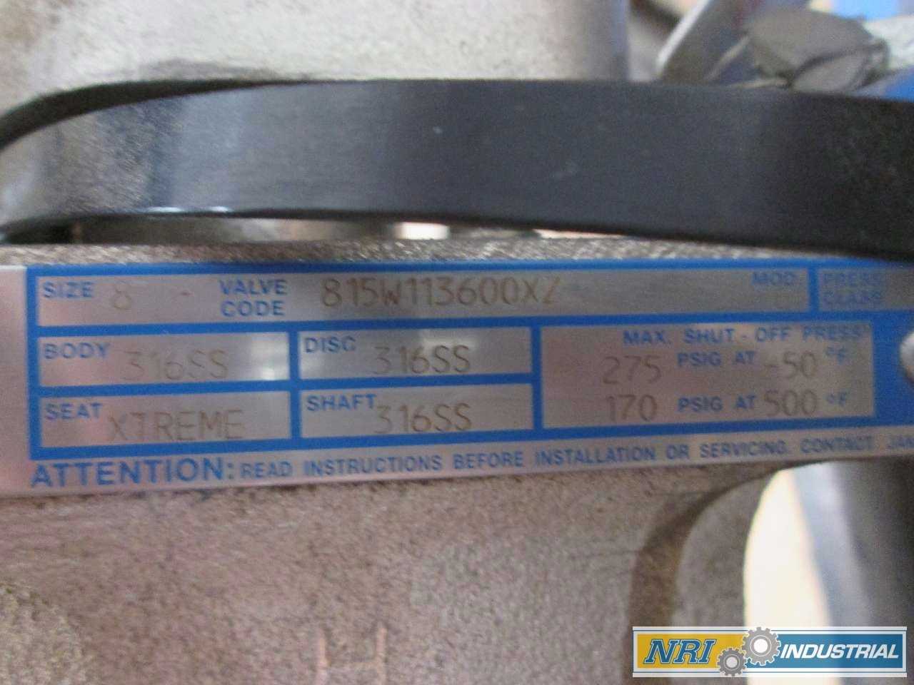 NELES JAMESBURY 8IN CL150 STAINLESS BUTTERFLY VALVE - MISCELLANEOUS