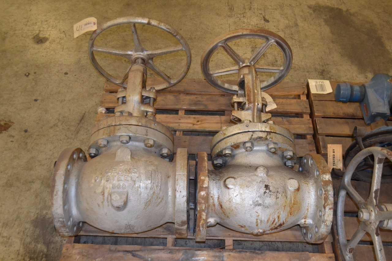 2 PALLETS OF ASSORTED 4"-8" IRON GLOBE VALVES , CRANE, ATWOOD - MISCELLANEOUS