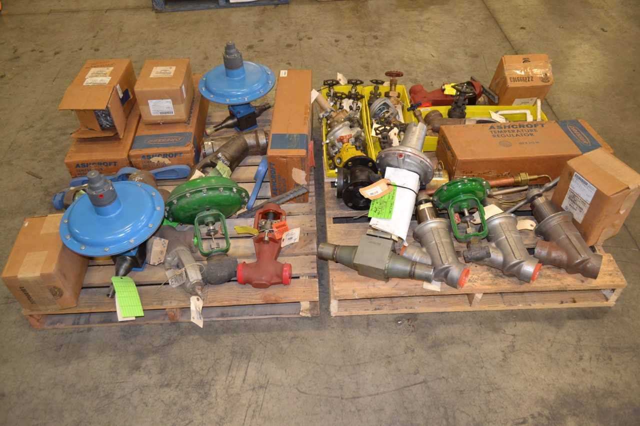 2 PALLETS OF ASSORTED 3/4"-2" VALVES, CONWAL, DAHL, ASHCROFT - MISCELLANEOUS
