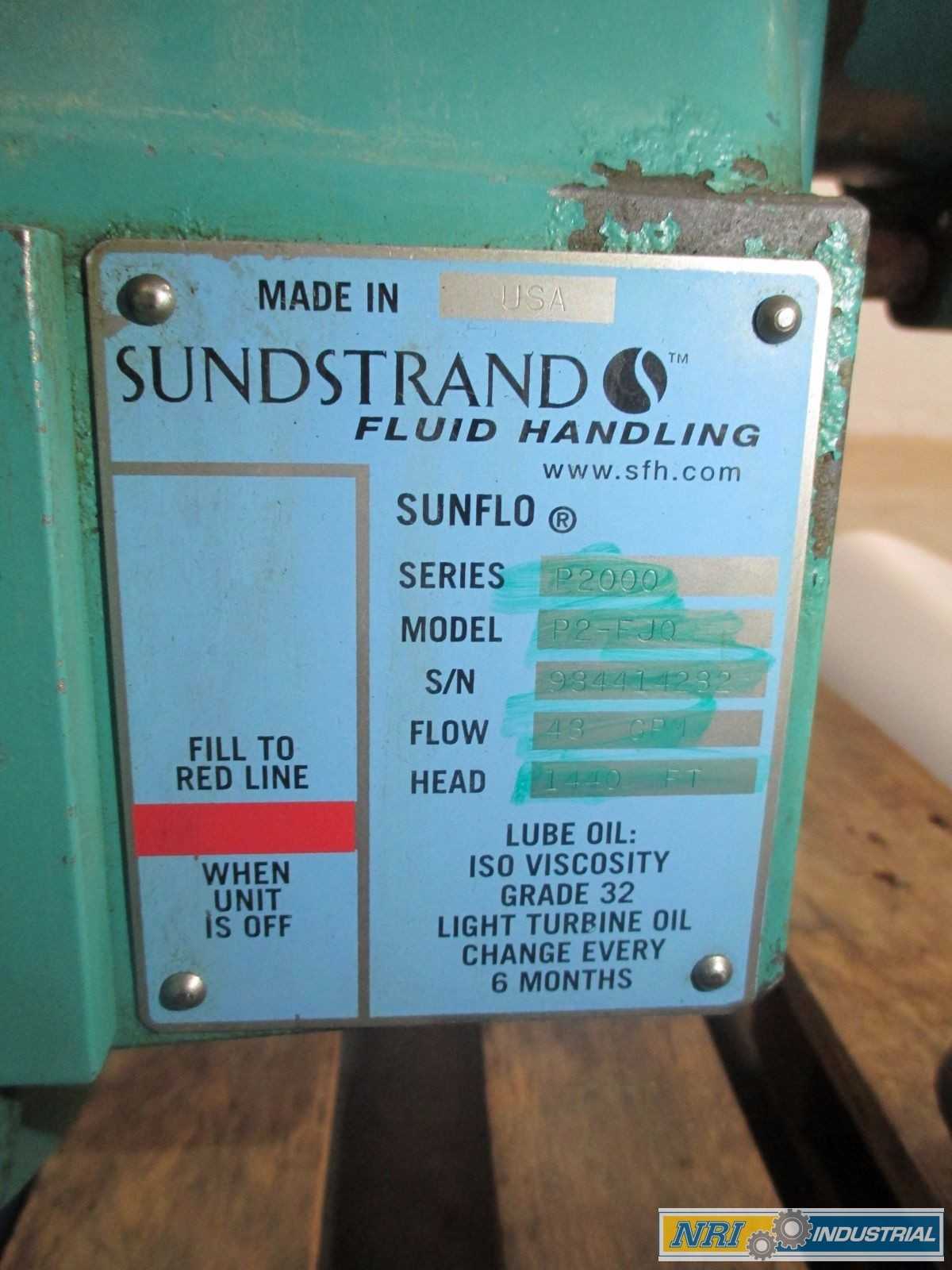 SUNFLO P-2000 2X1-1/2IN 40 HP HIGH PRESSURE PUMP - MISCELLANEOUS