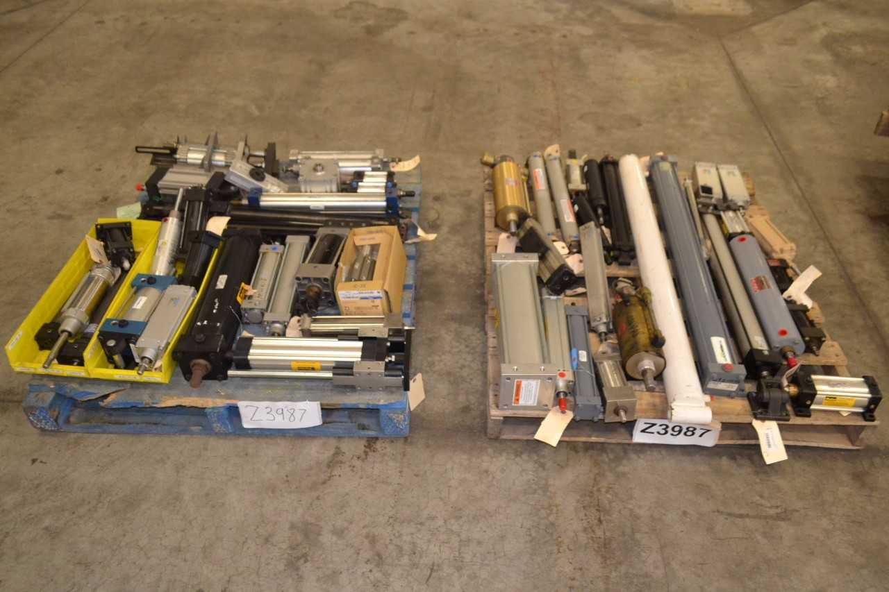 2 PALLETS OF ASSORTED PNEUMATIC CYLINDERS, FESTO - MISCELLANEOUS