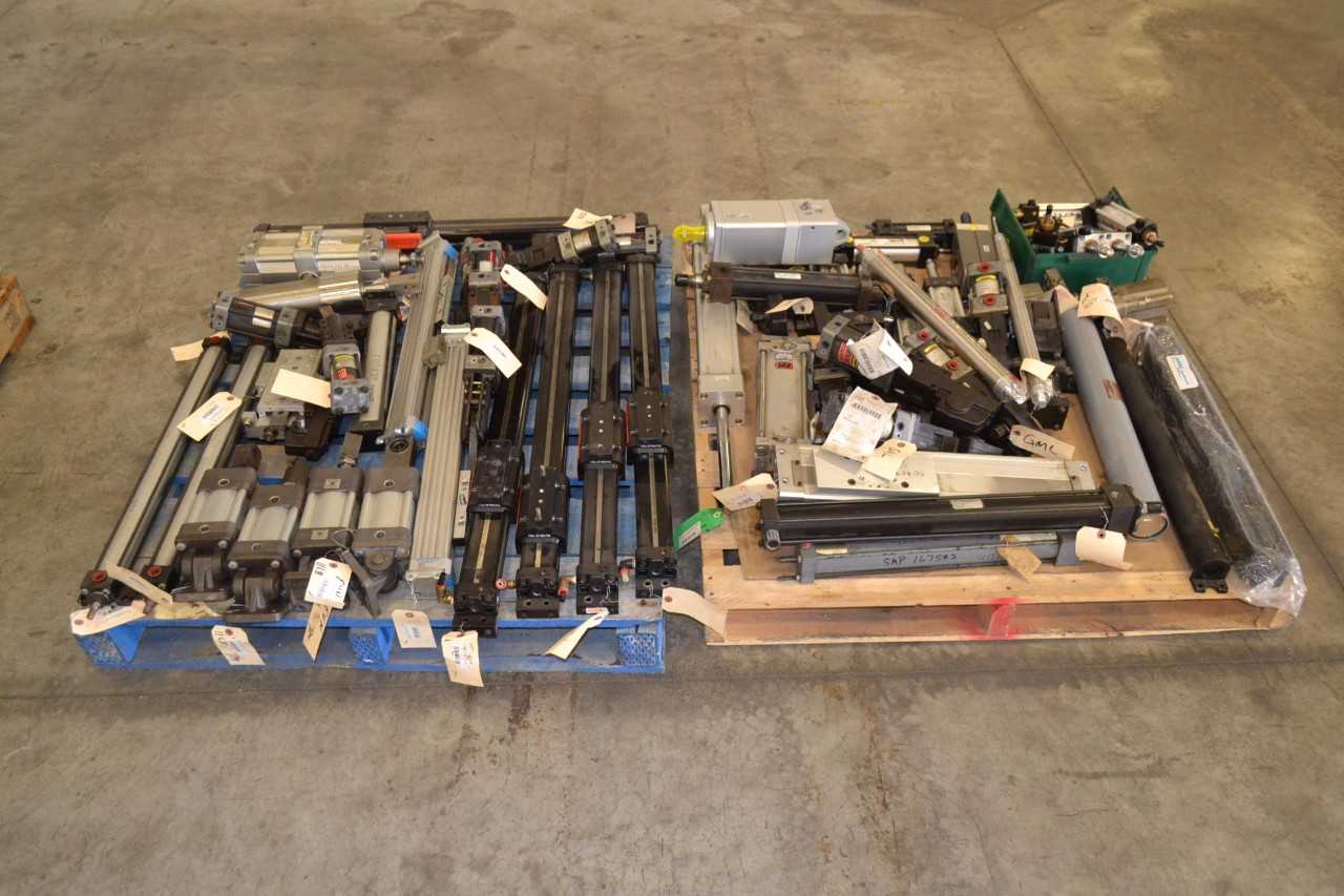 2 PALLETS OF ASSORTED PNEUMATIC CYLINDERS, FESTO - MISCELLANEOUS