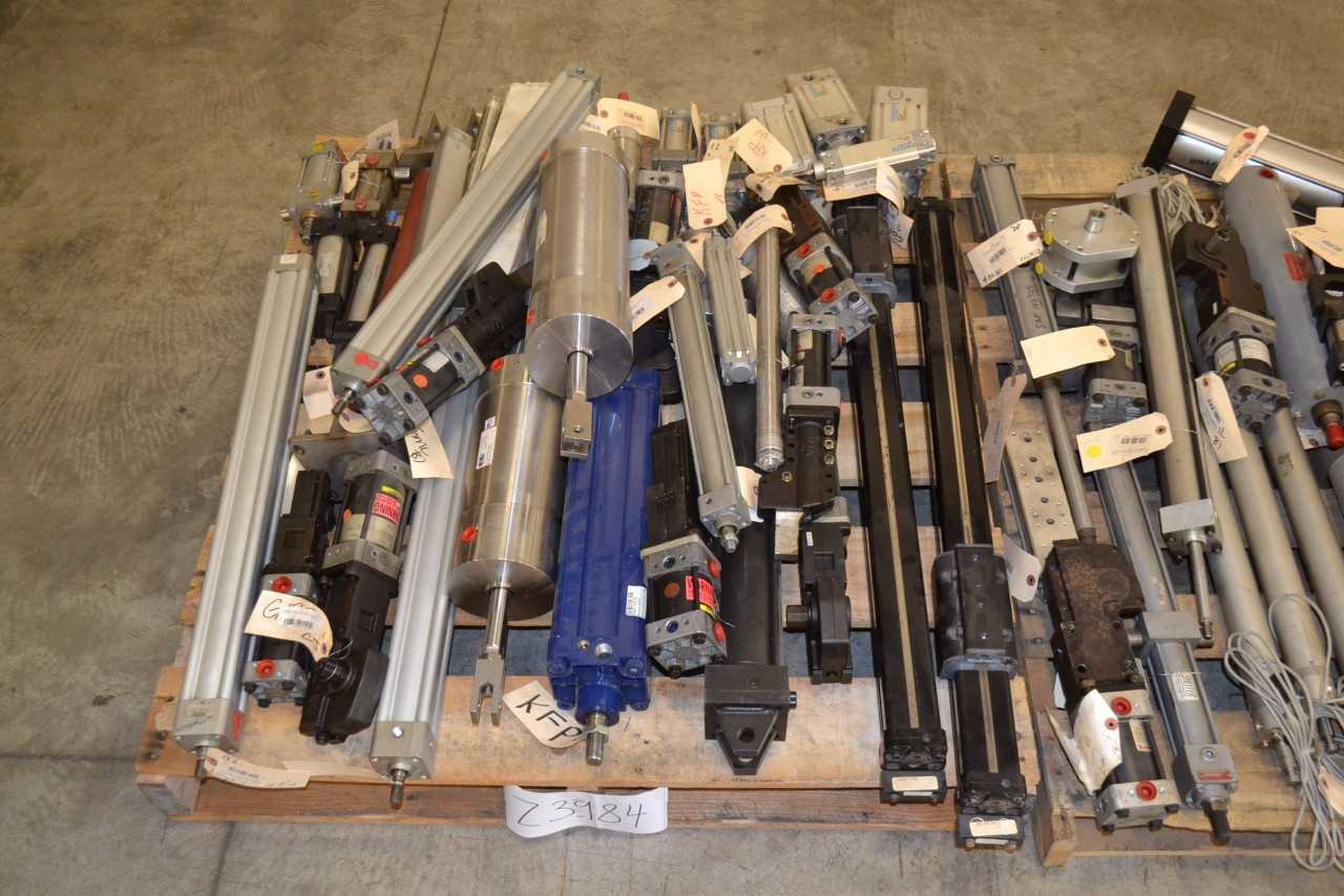 2 PALLETS OF ASSORTED PNEUMATIC CYLINDERS, FESTO - MISCELLANEOUS