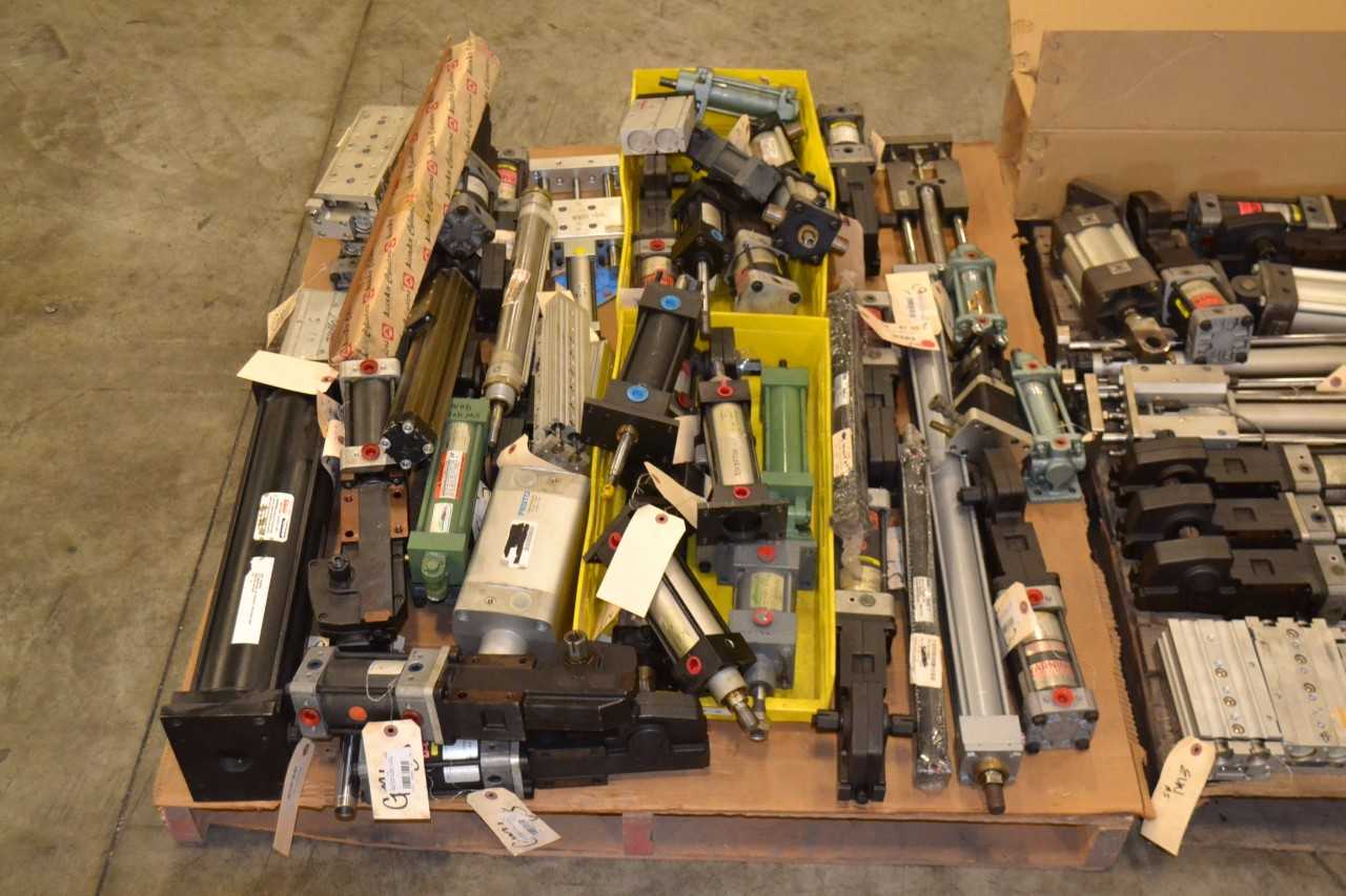 2 PALLETS OF ASSORTED PNEUMATIC CYLINDERS, PARKER - MISCELLANEOUS