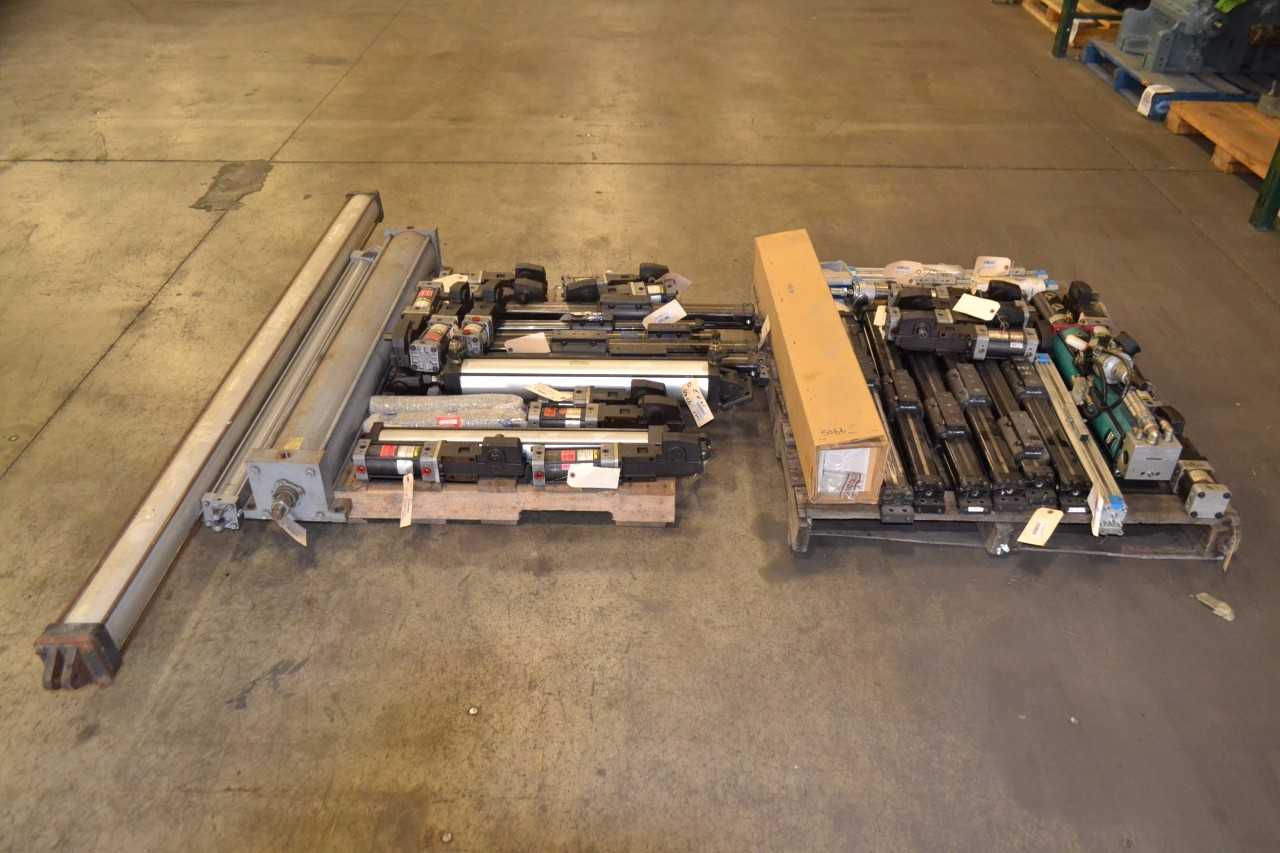2 PALLETS OF ASSORTED PNEUMATIC CYLINDERS, PARKER - MISCELLANEOUS