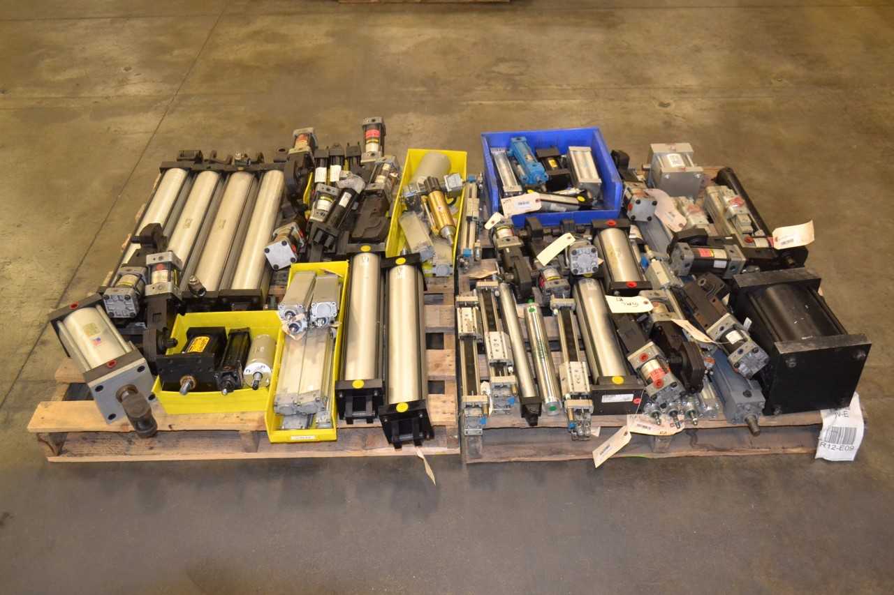 2 PALLETS OF ASSORTED PNEUMATIC CYLINDERS, PARKER - MISCELLANEOUS