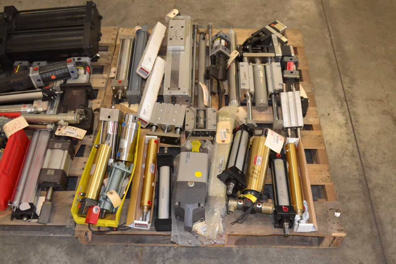 2 PALLETS OF ASSORTED PNEUMATIC CYLINDERS, FESTO - MISCELLANEOUS