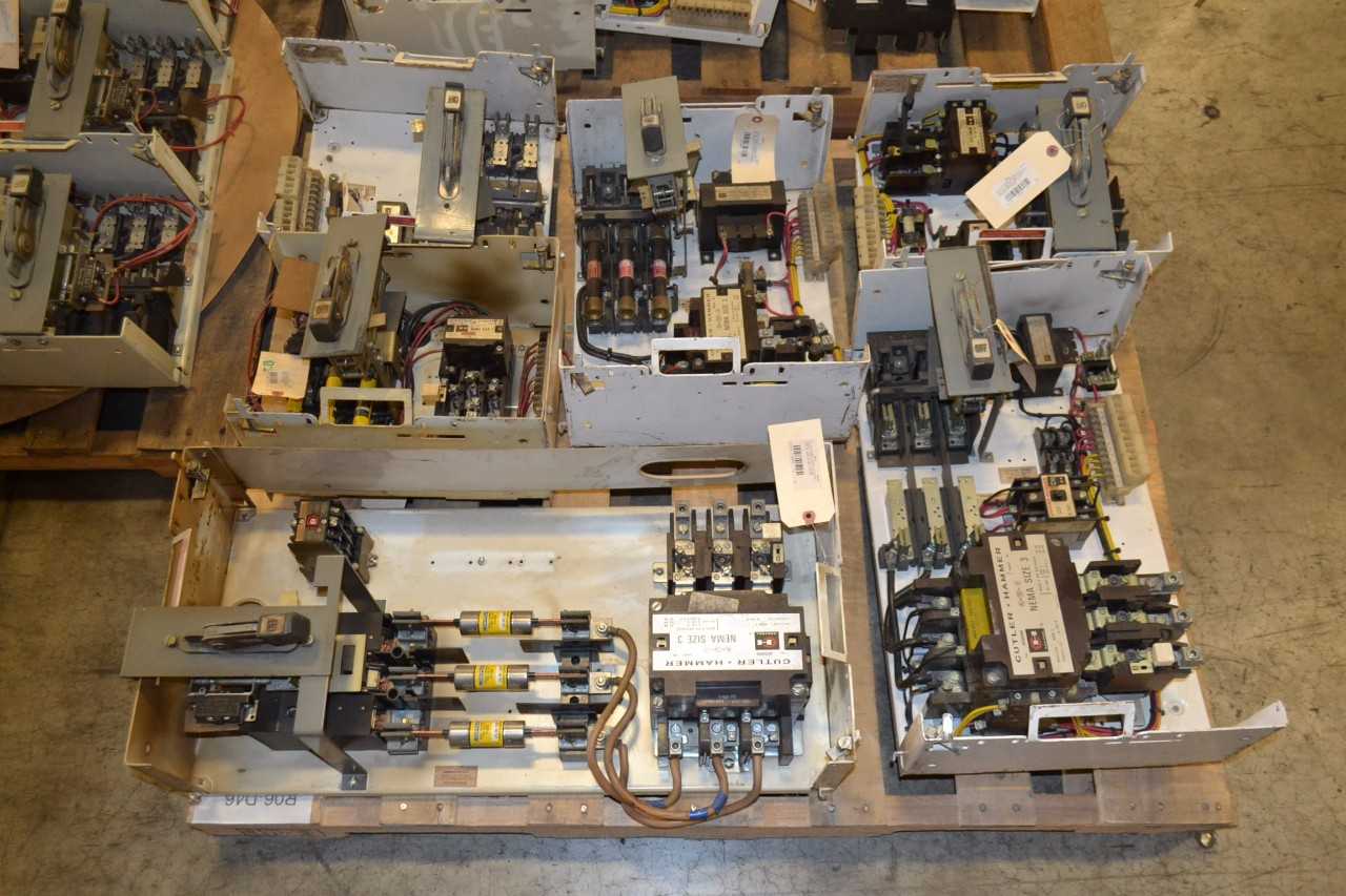 3 PALLETS OF ASSORTED CUTLER HAMMER STARTER MCC BUCKETS - MISCELLANEOUS