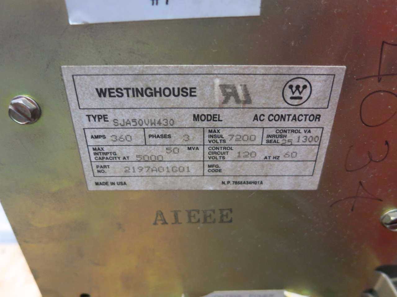 WESTINGHOUSE 360A 5KV VACUUM CONTACTOR - MISCELLANEOUS
