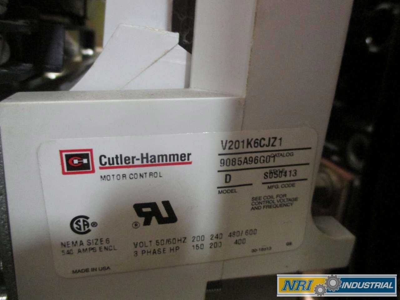 CUTLER HAMMER DB25 VACUUM CONTACTOR SIZE 6 540A 400HP - MISCELLANEOUS