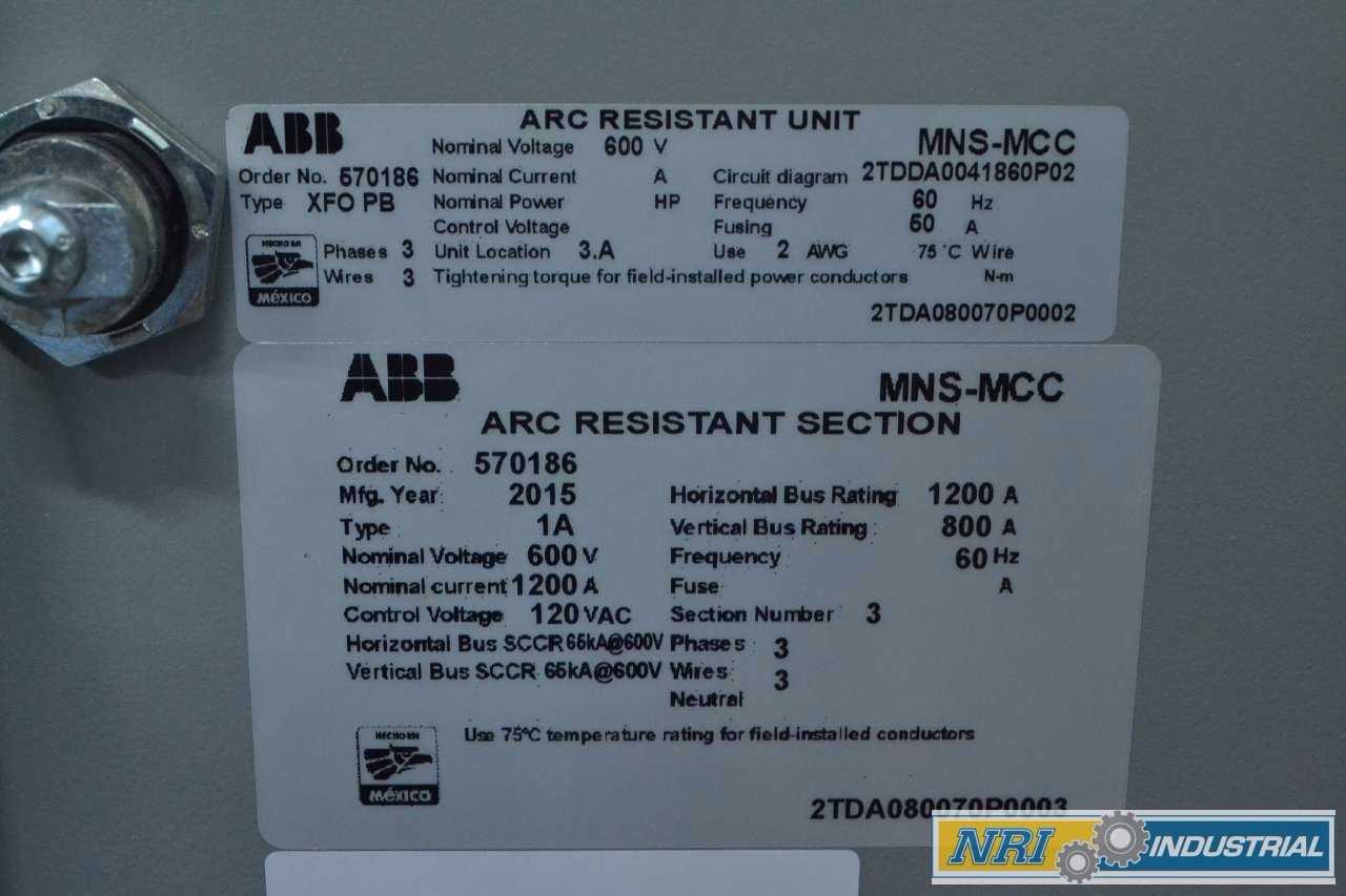 NEW ABB MNS-MCC 2X VERTICAL SECTIONS MCC FEEDER BUCKET SWITCHGEAR - MISCELLANEOUS