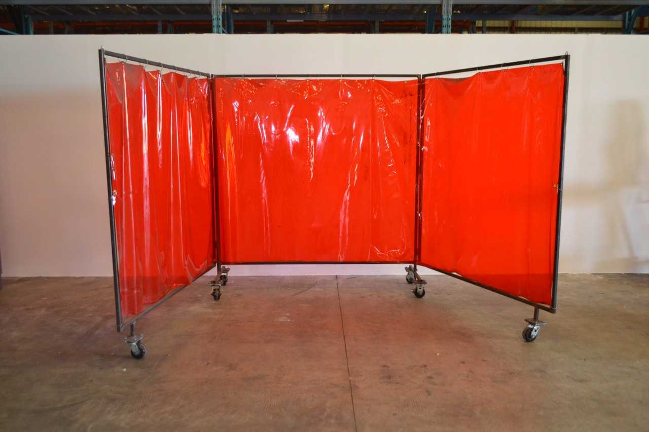 ROLLING TRI-FOLD WELDING CURTAIN, 8FT LONG UNFOLDED - MISCELLANEOUS