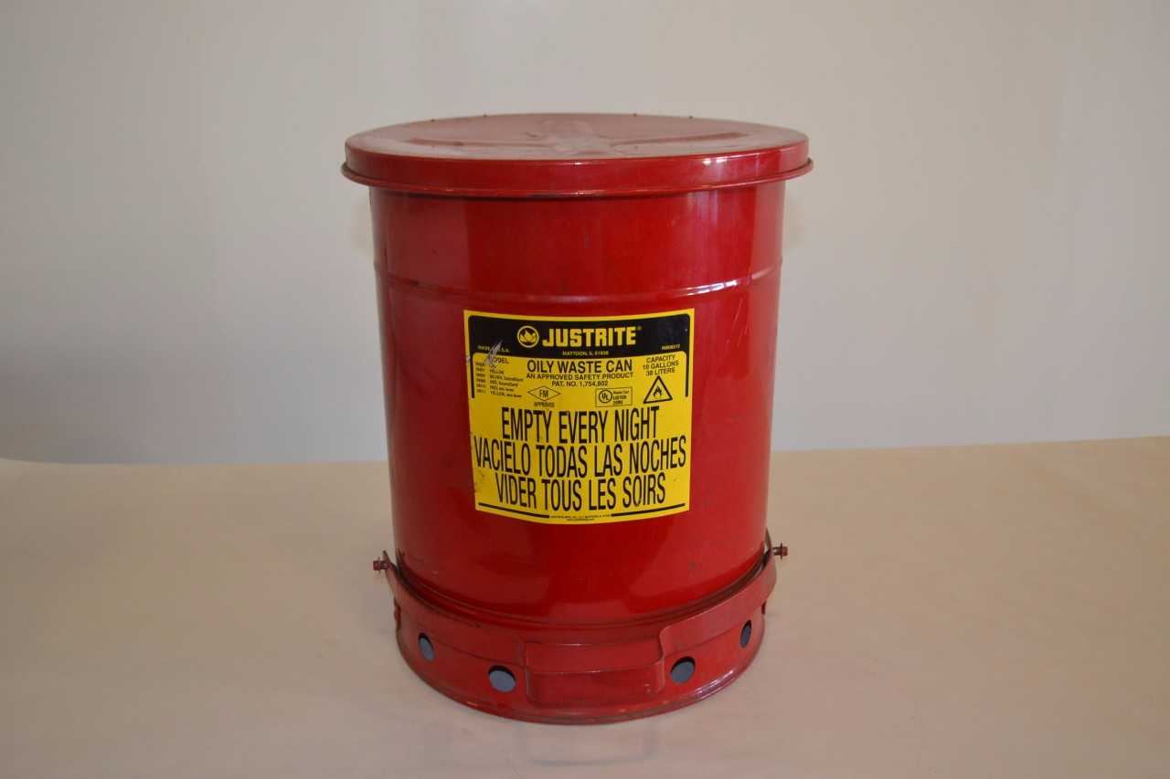 JUSTRITE 09300 OILY WASTE CAN, 10 GALLON CAPACITY - MISCELLANEOUS