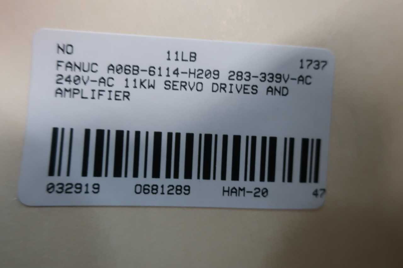 FANUC A06B-6114-H209 AISV 80/80 283-339V-AC 240V-AC 11KW SERVO DRIVES AND AMPLIFIER - SERVO