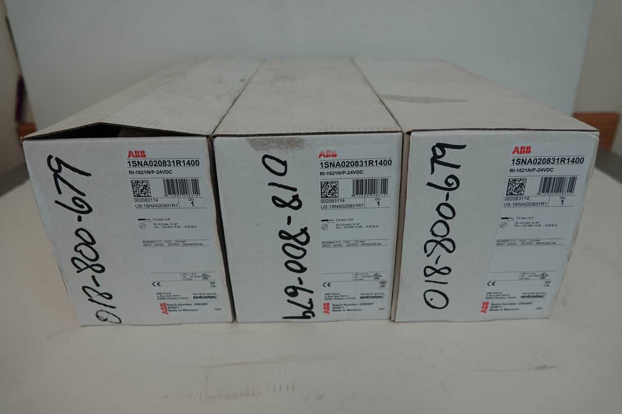 Lot of (3) ABB 1SNA020831R1400 Terminal Blocks (New Open Box) - AUTOMATION & CONTROLS