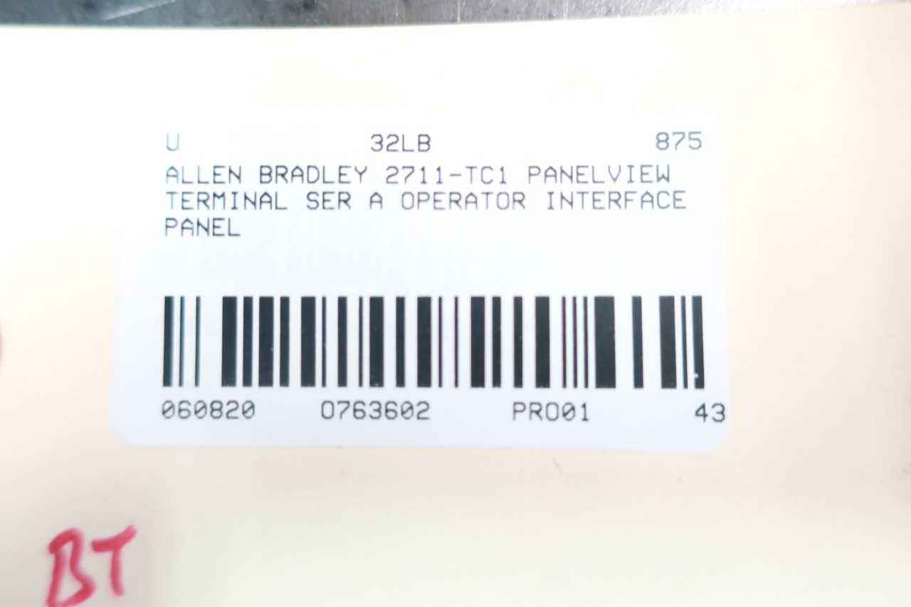 ALLEN BRADLEY 2711-TC1 PANELVIEW OPERATOR INTERFACE SER A - AUTOMATION & CONTROLS