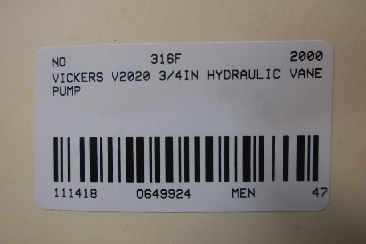 VICKERS V2020 DOUBLE 3/4IN NPT HYDRAULIC VANE PUMP - HYDRAULIC PUMP
