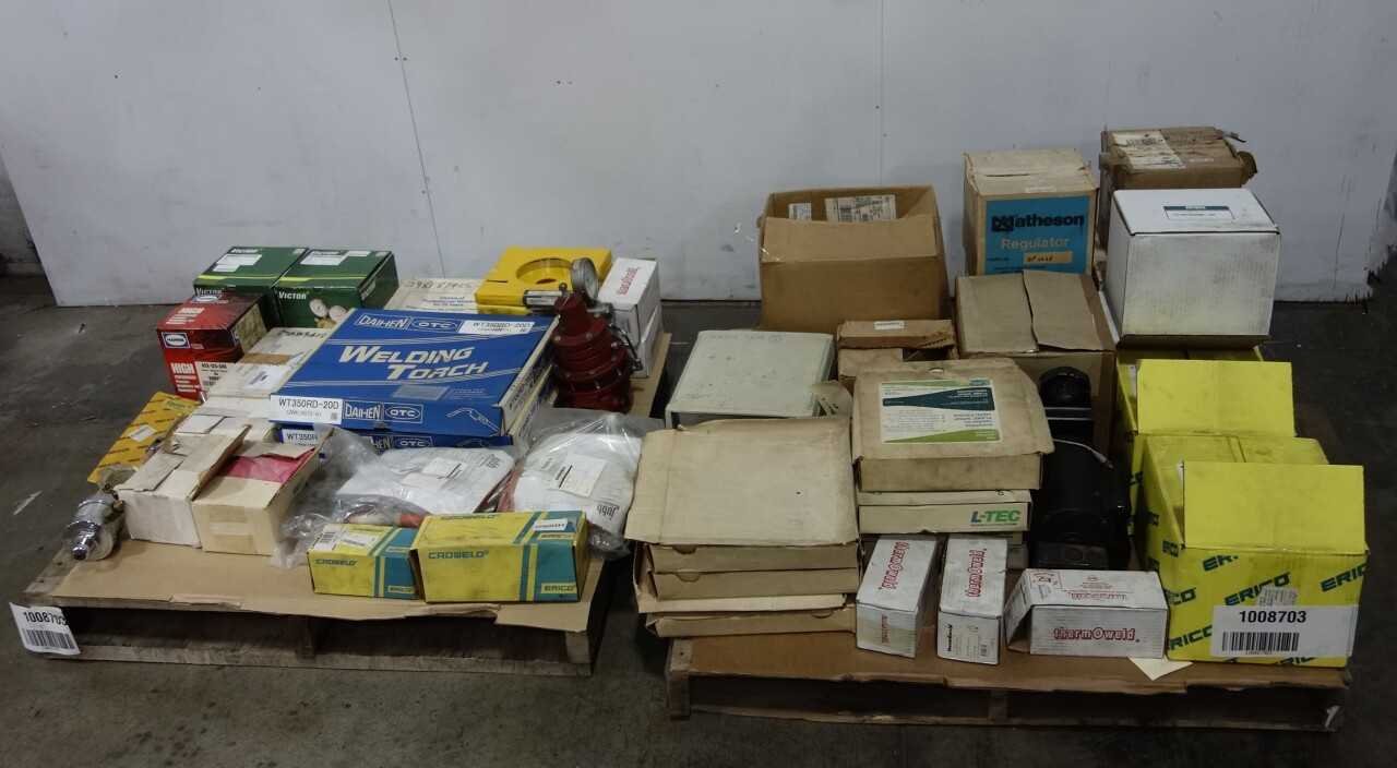 2 PALLETS OF ASSORTED WELDING PARTS AND ACCESSORIES - WELDING EQUIPMENT