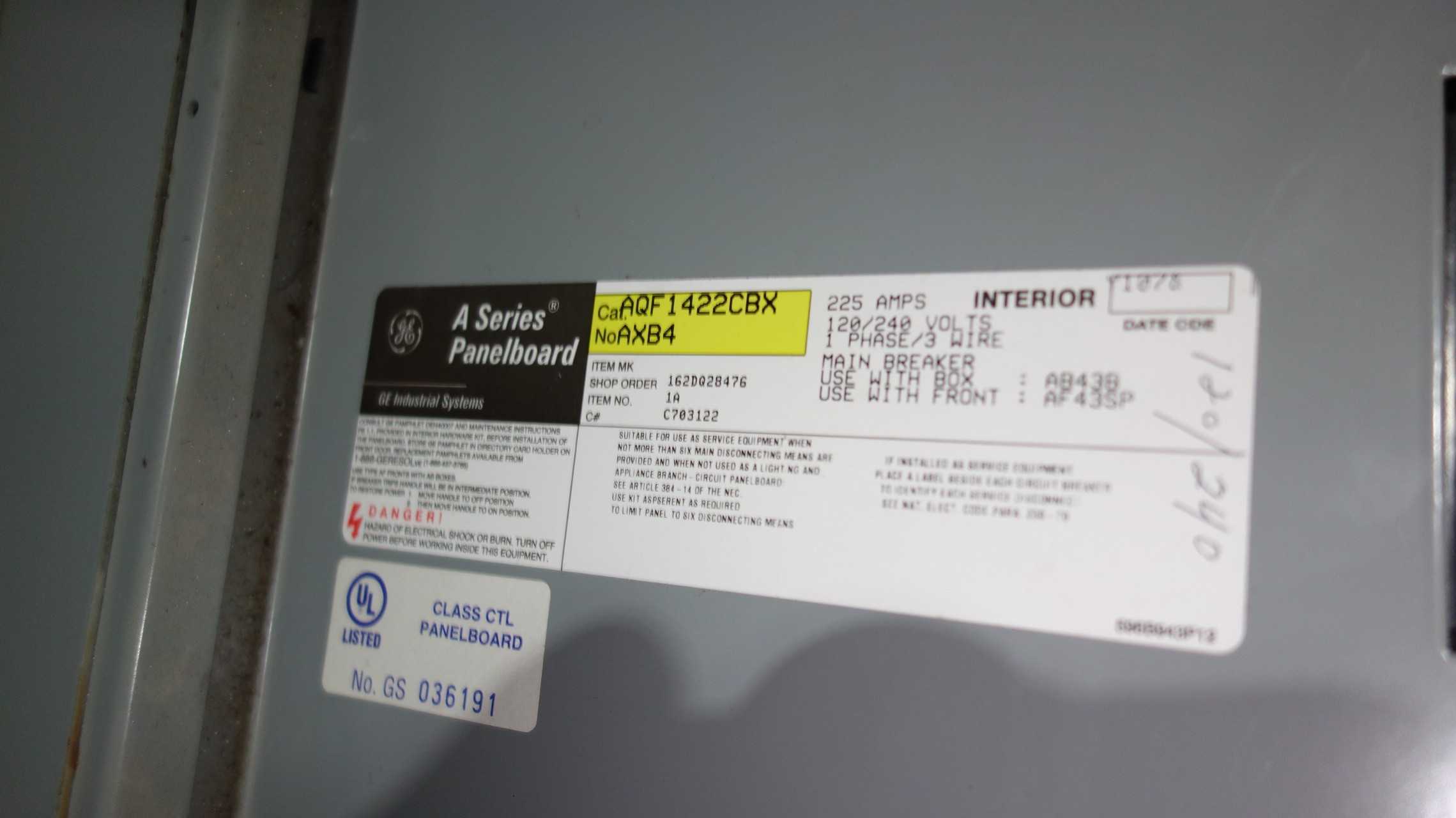 LOT OF 3 GENERAL ELECTRIC A SERIES PANEL BOARDS - AUTOMATION & CONTROLS