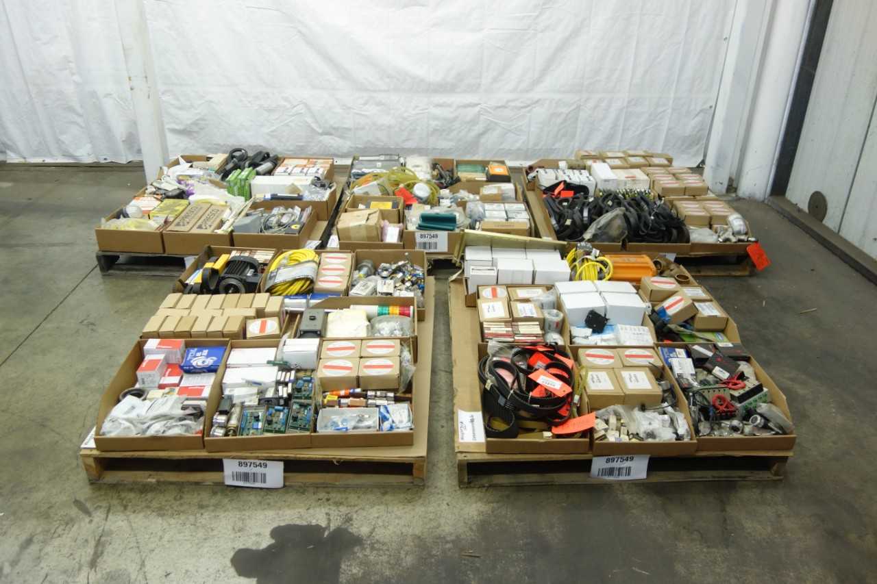5 PALLETS OF ASSORTED MISCELLANEOUS INDUSTRIAL SURPLUS - ELECTRICAL COMPONENTS
