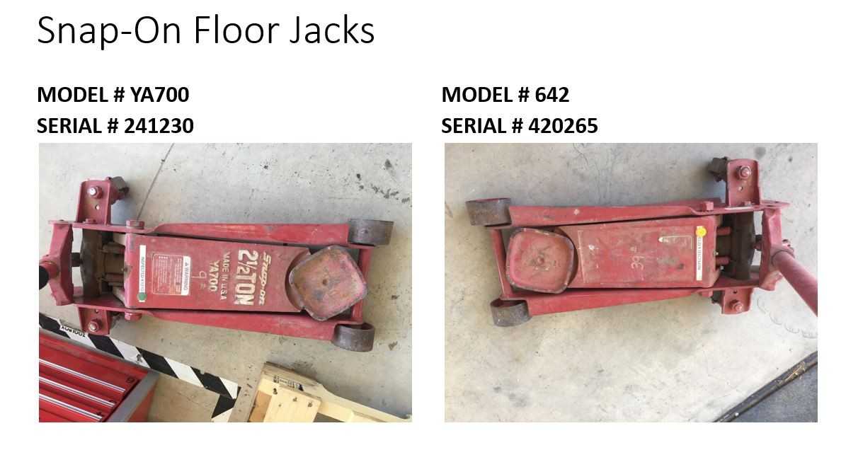 Lot of Snap-On Floor Jacks - MATERIAL HANDLING