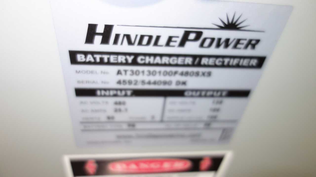 HINDLE POWER AT30130100F480SXS 480V BATTERY CHARGER - MATERIAL HANDLING
