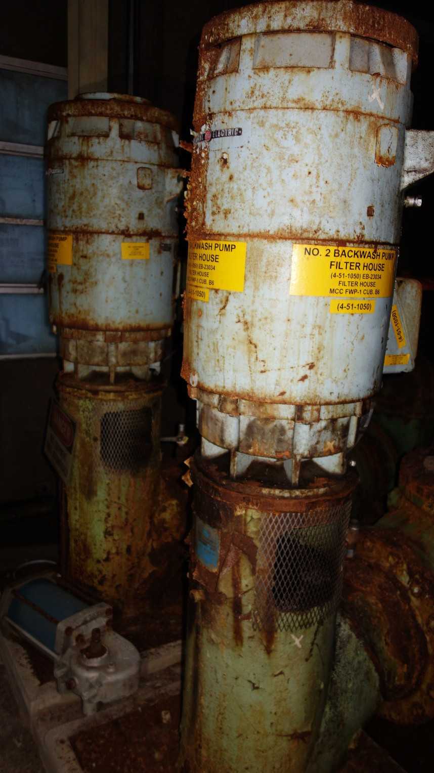 LOT OF 2 GOULDS VIM 5350GP VERTICAL PUMP w 60HP GE INDUCTION MOTORS - ELECTRIC MOTORS