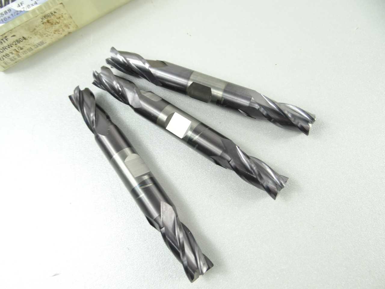 Lot of 3 NEW YG Solid Carbide 4 Flute Double End Mills - MACHINING ACCESSORIES & TOOLING