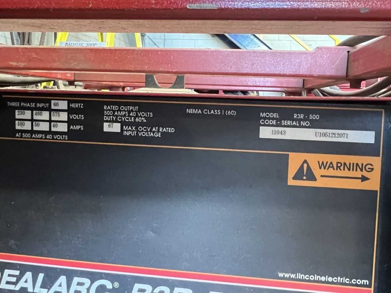 Lincoln Electric IDEALARC R3R-500 TIG Welder - WELDING EQUIPMENT