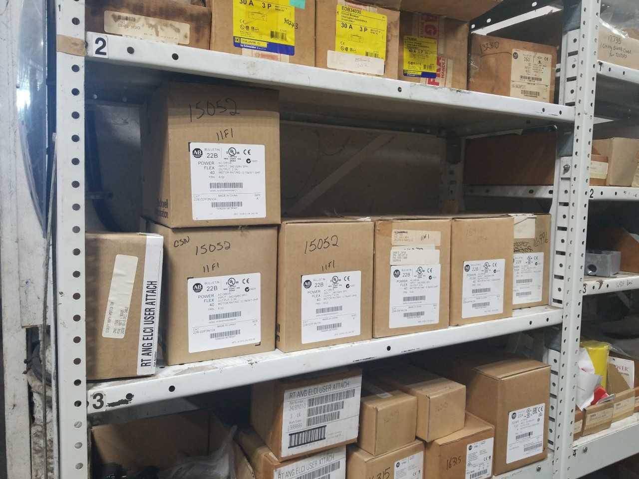 CONTENTS OF 2 SHELVES , ALLEN BRADLEY , HUBBELL, MENICS - MISCELLANEOUS