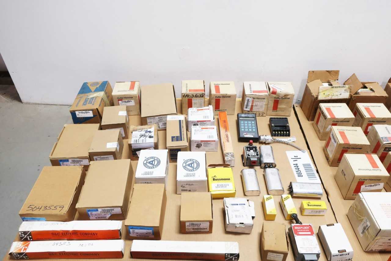 2 PALLETS OF ASSORTED ELECTRICAL PARTS - ELECTRICAL COMPONENTS